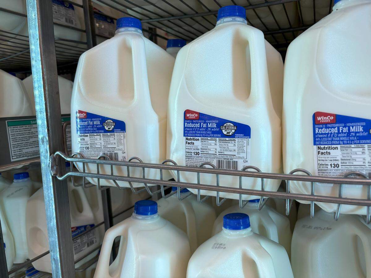 Milk is sold at Winco Foods at 8142 Sheldon Road in Elk Grove.