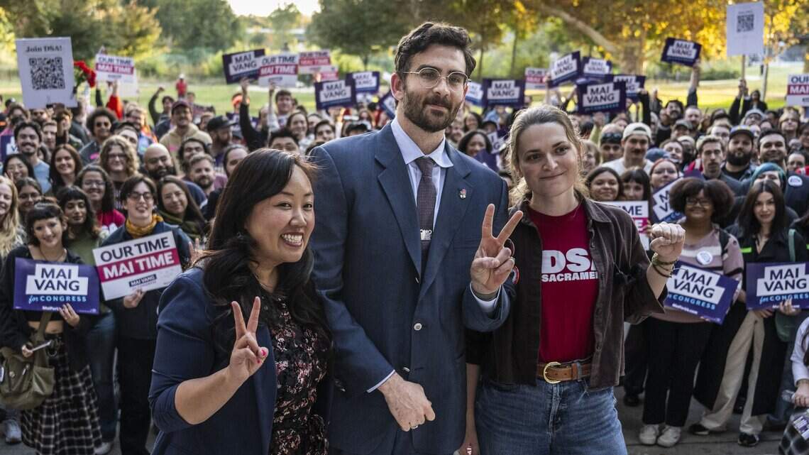 Progressive streamer Hasan Piker joins Mai Vang at Sacramento canvassing rally