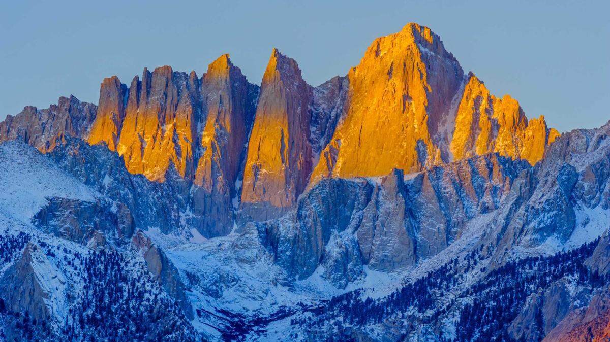 Mount Whitney is seen from the Alabama Hills in 2005. On Wednesday, May 8, 2024, the bodies of two hikers who went missing after summiting the state’s tallest peak were recovered following a 24-hour search-and-rescue effort, authorities confirmed.