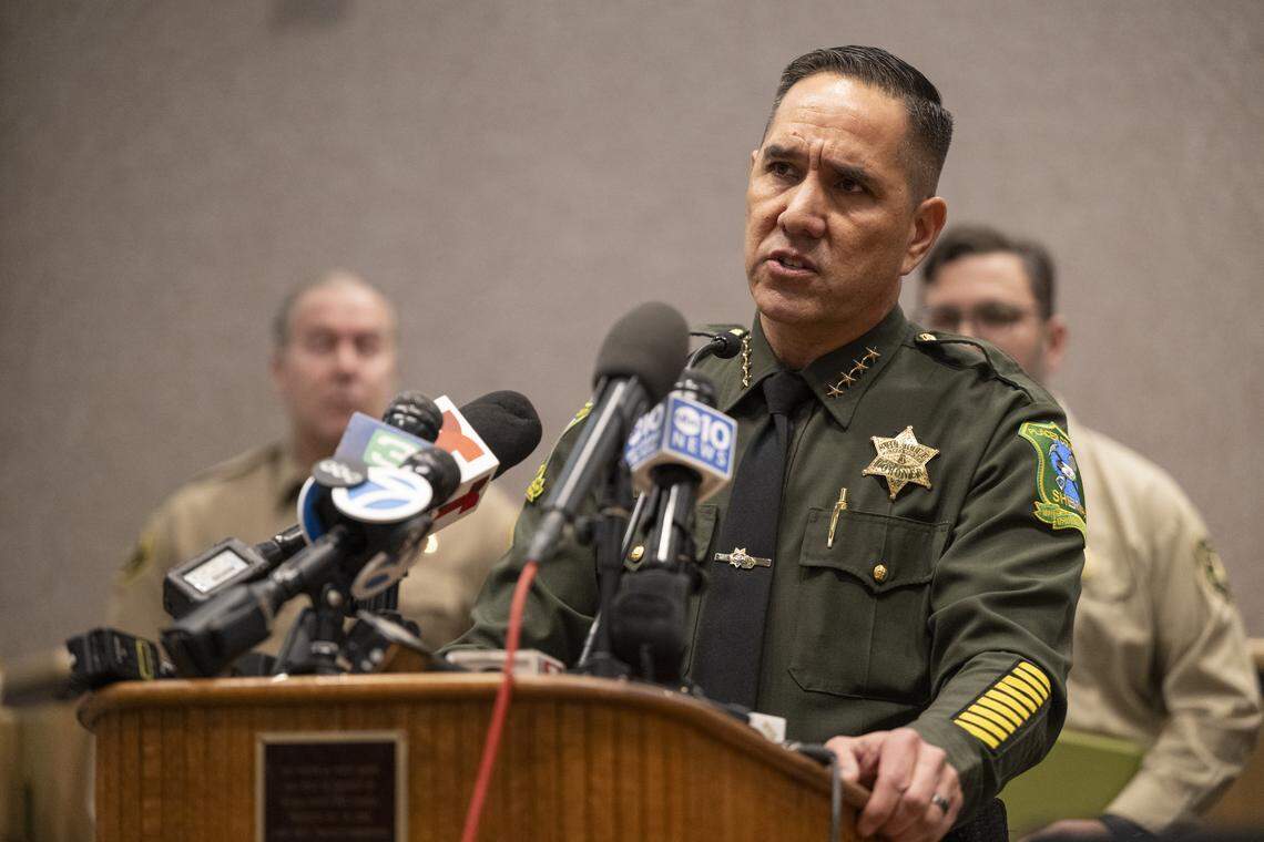 Placer County Sheriff Wayne Woo speaks during a press conference at the Eric Rood Government Center in Nevada City on Wednesday regarding an avalanche that took place the day prior in the backcountry.