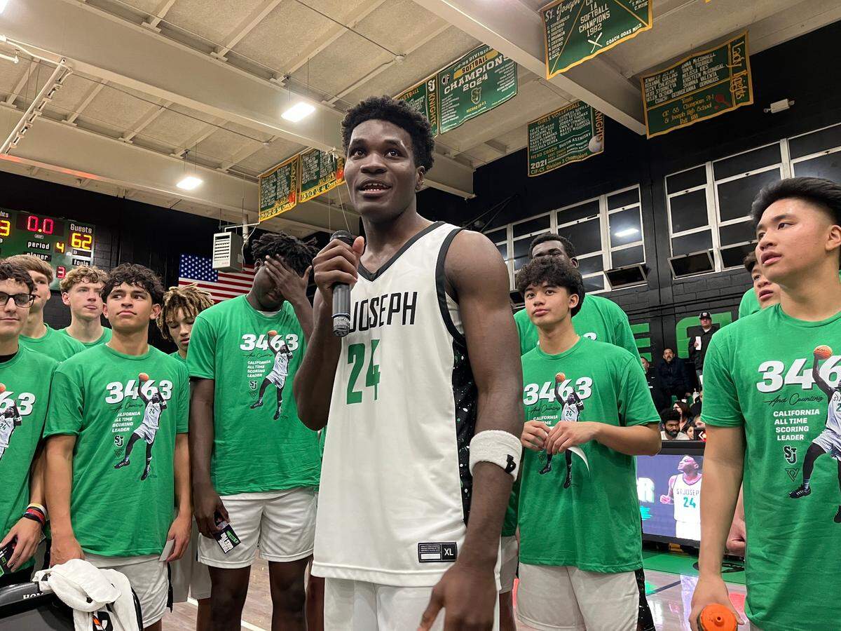 Tounde Yessoufou of St. Joseph High in Santa Maria set the California career scoring mark previously held by Sheldon’s DeMarcus Nelson on Saturday night in Santa Barbara County.