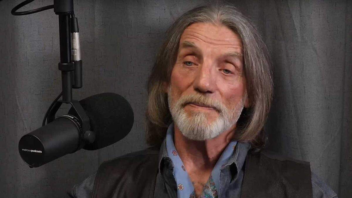 Michael Thompson, 69, seen during a 2021 podcast recording session, was found guilty in Lake County, Calif., on Tuesday, Dec. 11, 2024, on charges of collecting more than $100,000 in fraudulent Employment Development Department funds. He’s slated to be sentenced next month.