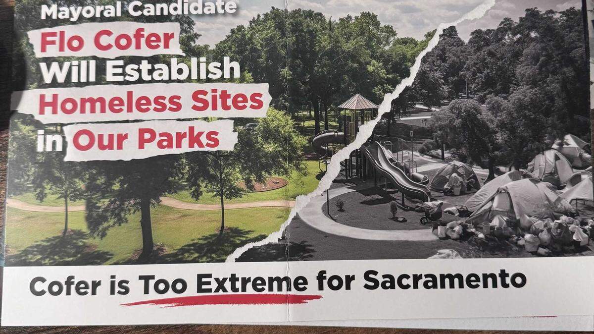 A new ad funded by the Alliance to Support the Middle Class criticizes Sacramento mayoral candidate Flojaune Cofer for her views on homelessness.