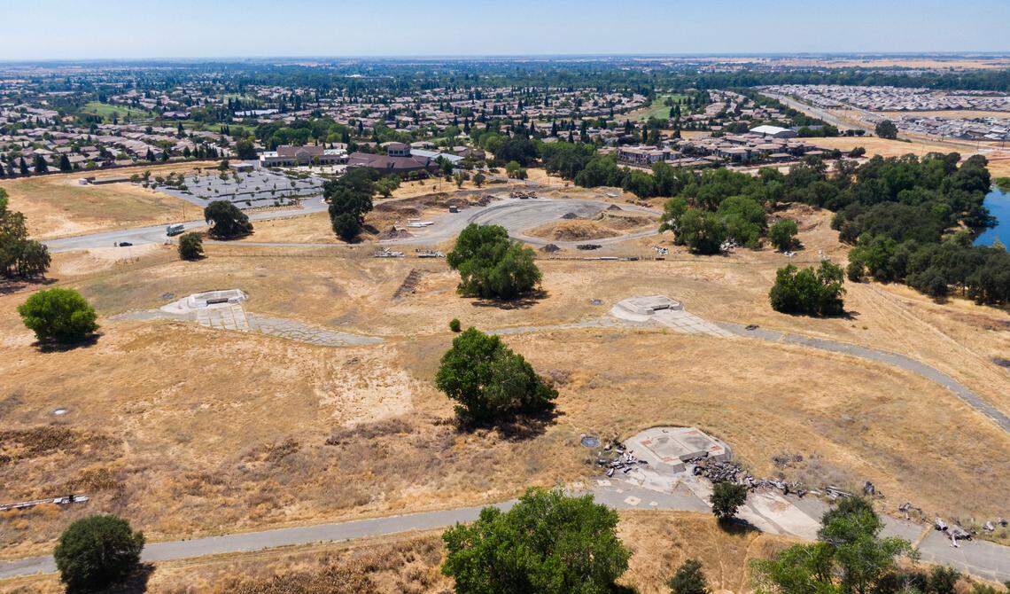 Three sets of doors conceal the 160-foot-deep silos of the former Titan-1 nuclear missile base in Placer County, a short distance from the city of Lincoln’s residential developments, earlier this month.
