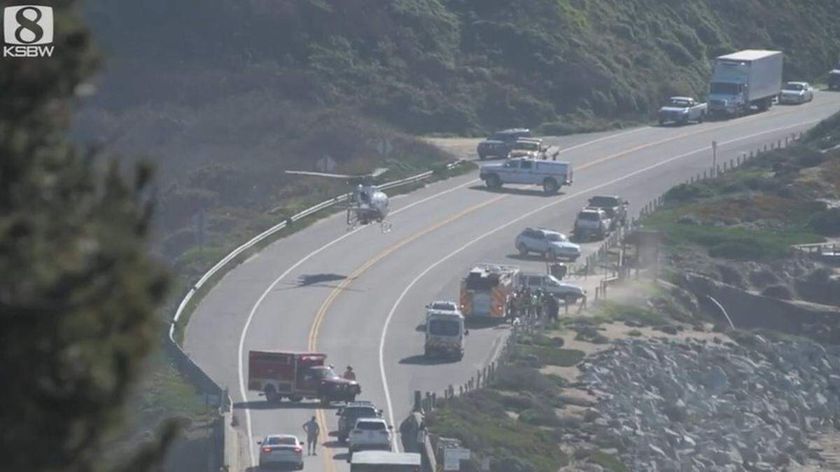 A woman who struck another vehicle on Highway 1 near Santa Cruz, California, got out of her vehicle and fell off a cliff into the ocean to her death, police say.