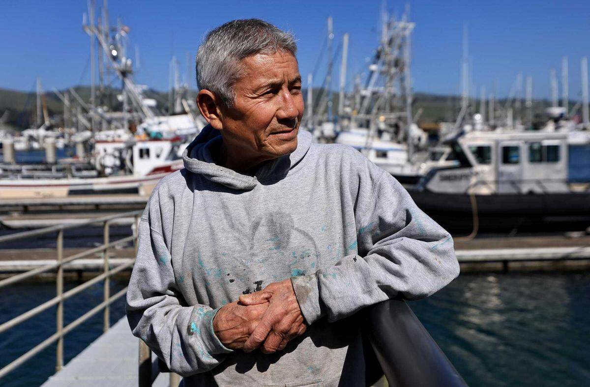 Commercial fisherman Dick Ogg at Spud Point Marina in Bodega Bay in April 2024. Ogg is the president of the Bodega Bay Fishermen's Association.