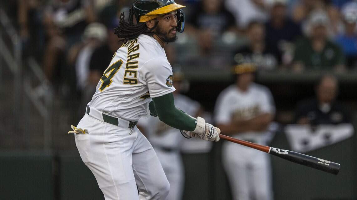 Top A’s prospect gets 3 hits in debut against Dodgers. ‘The best day of my life’