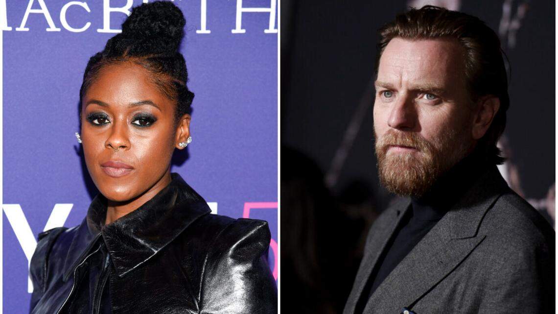 Ewan McGregor, right, has come to the defense of “Obi-Wan Kenobi” co-star Moses Ingram, left, after she has received racist and hateful comments over her casting in the Disney+ series.