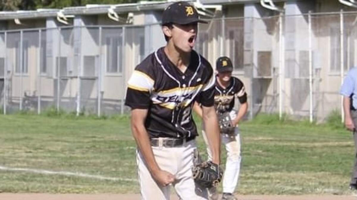 Freshman Kaden Clive delivered a perfect game for Delta High School in his first start.