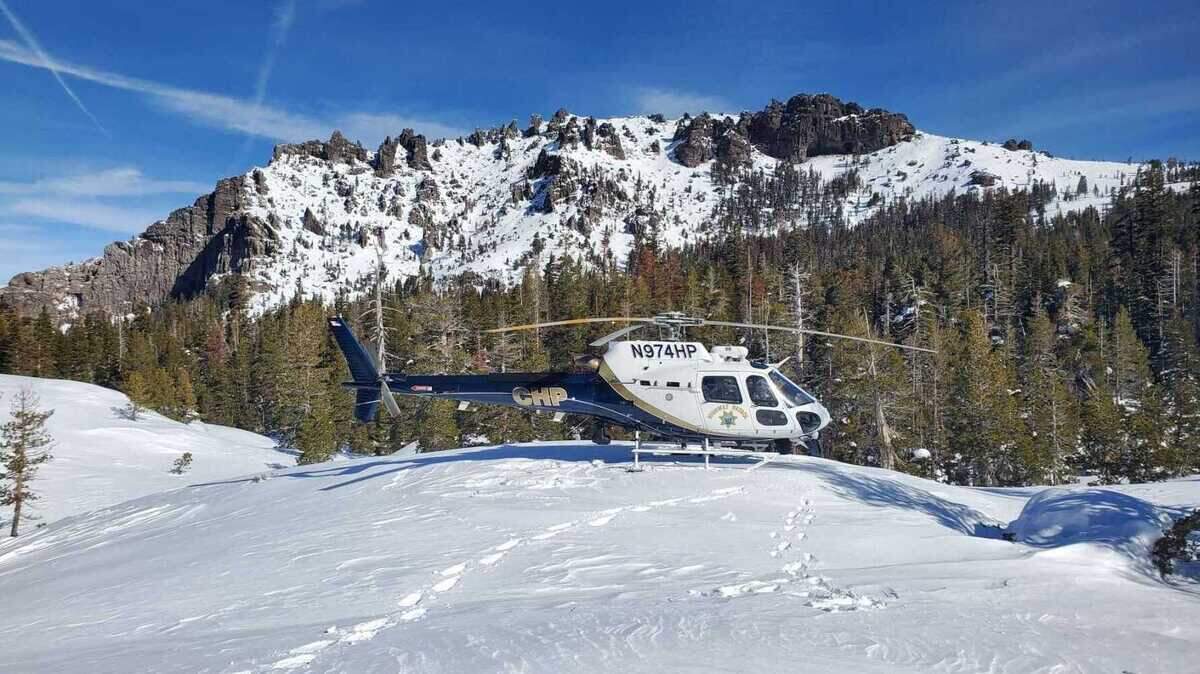 The California Highway Patrol rescued a skier Sunday who was stranded overnight in Amador County.