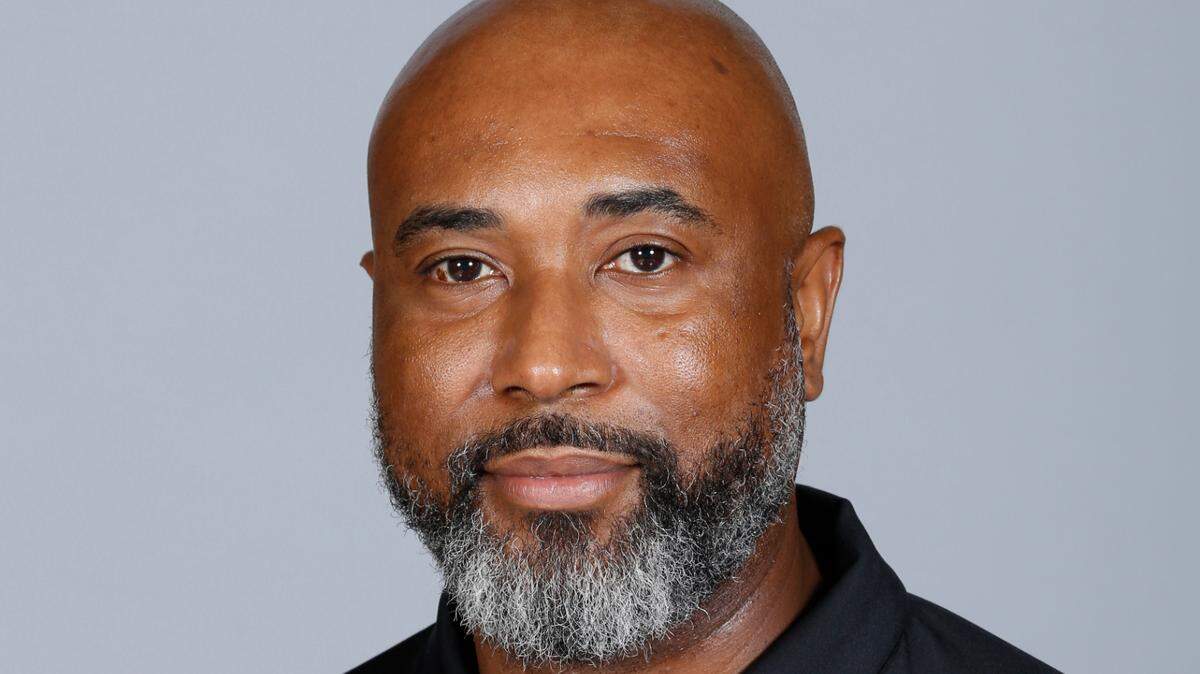 In this photo taken Friday, Sept. 27, 2019 is Rico Hines, player development coach for the Sacramento Kings NBA basketball team, at the Kings media day in Sacramento, Calif. (AP Photo/Rich Pedroncelli)