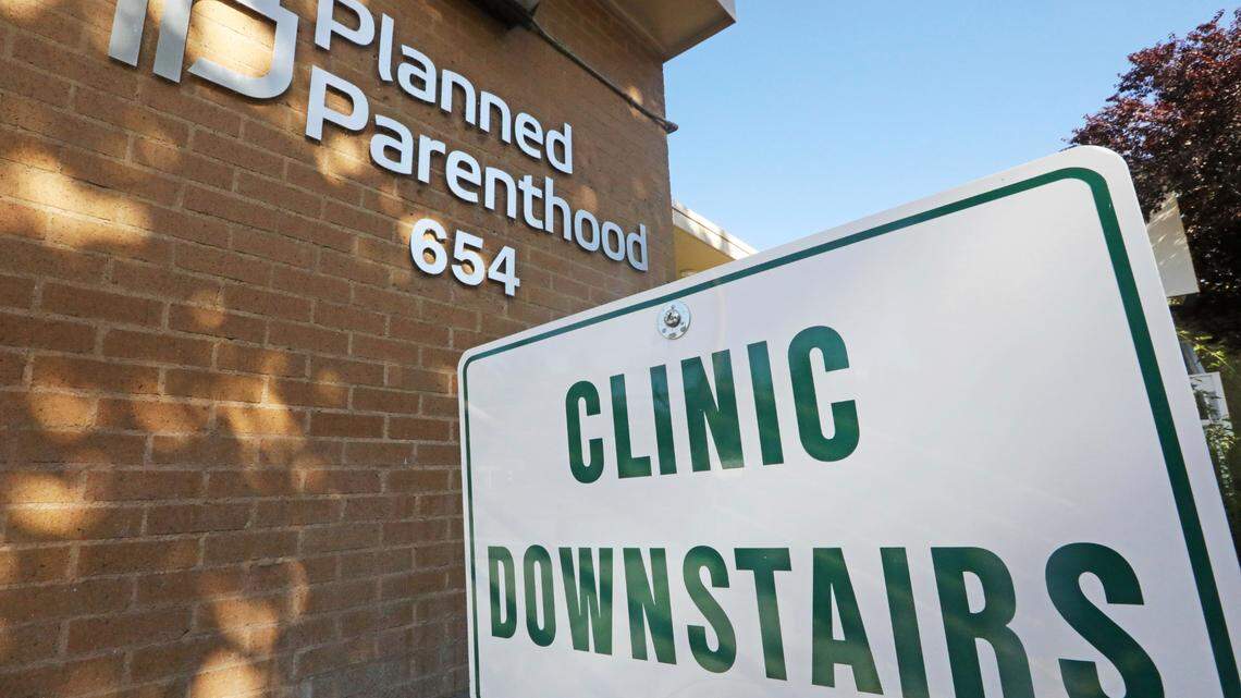 A sign is displayed at Planned Parenthood of Utah in Salt Lake City in 2019. A hack breached information on 400,000 patients of Planned Parenthood Los Angeles, in some cases including medical records on their procedures, the clinic says.
