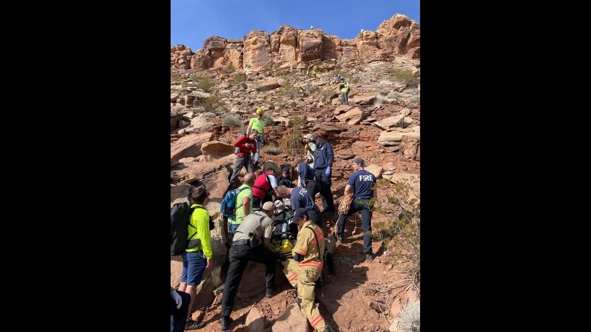 A motorcyclist’s smartwatch notified rescuers after he fell off a 50-foot cliff in rugged terrain, Utah officials say.