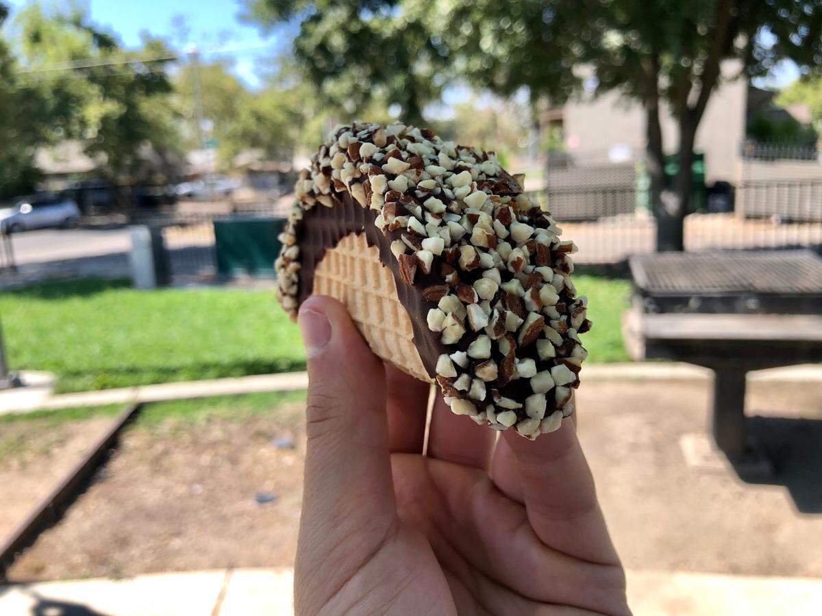 Conscious Creamery’s dairy-free gelato taco riffs on a Choco Taco.