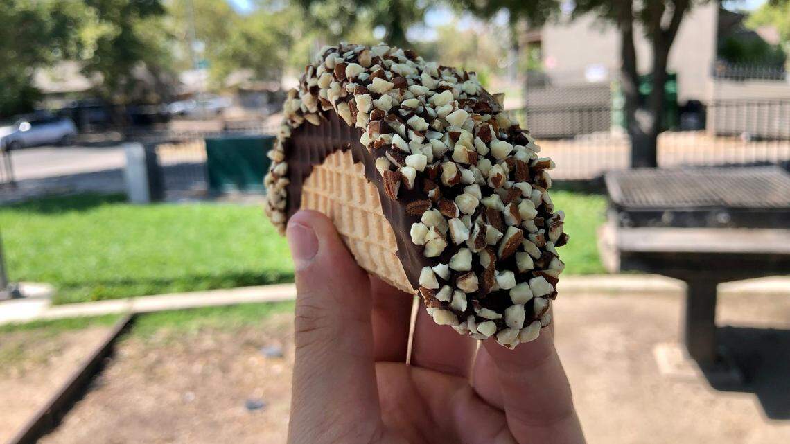 Conscious Creamery’s dairy-free gelato taco riffs on a Choco Taco.