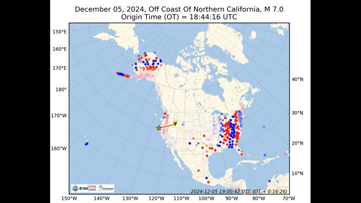That 7.0 earthquake recorded off California was powerful enough to move the ground up and down on the East Coast, scientists say.