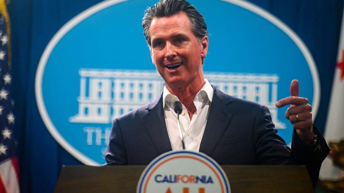 Gov. Gavin Newsom speaks at a press conference about his executive order cracking down the e-cigarette industry at the Capitol in downtown Sacramento, Sept. 16, 2019. The order requires stores selling vaping devices to post warnings about the health risks of such products.