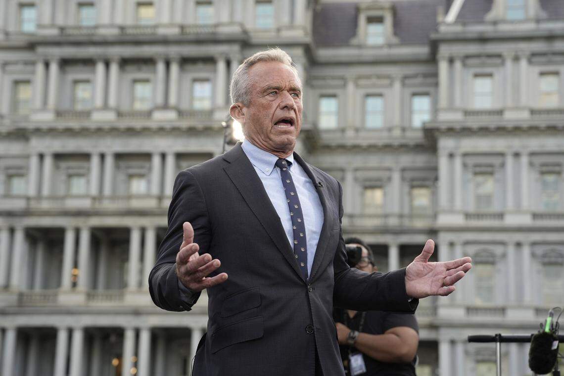 Health and Human Services Secretary Robert F. Kennedy Jr. speaks during a TV interview in Washington on Sept. 9.