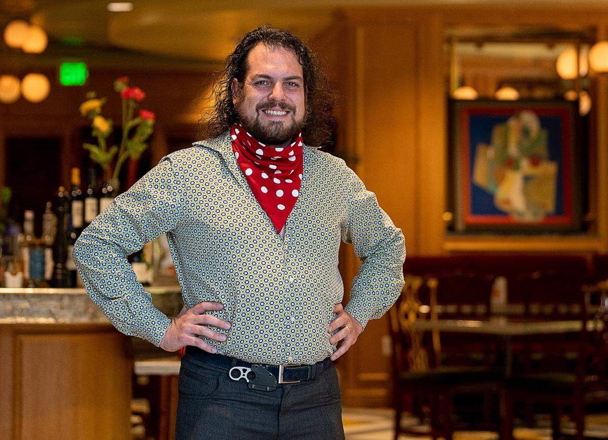 Owner Aziz Bellarbi-Salah stands in the main dining room of Brasserie Du Monde at 1201 K Street. With the past 16 months claiming longtime downtown favorites including Bud’s Buffet and Ambrosia Cafe, Bellarbi-Salah has changed the name of his restaurant and is introducing new menu items to greet customers returning amid the reopening.