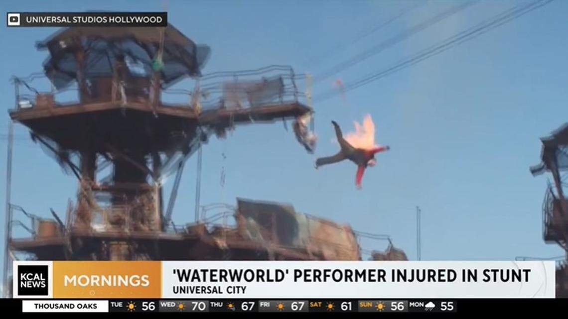 A stunt performer was injured Monday, Jan. 23, during the “WaterWorld” show, which has run since the mid-1990s at Universal Studios Hollywood.