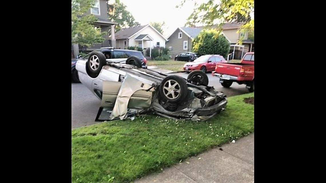 A woman is accused of committing a hate crime against female police officers who responded to a car crash, Oregon officials say. (Photo from Portland Police Bureau)
