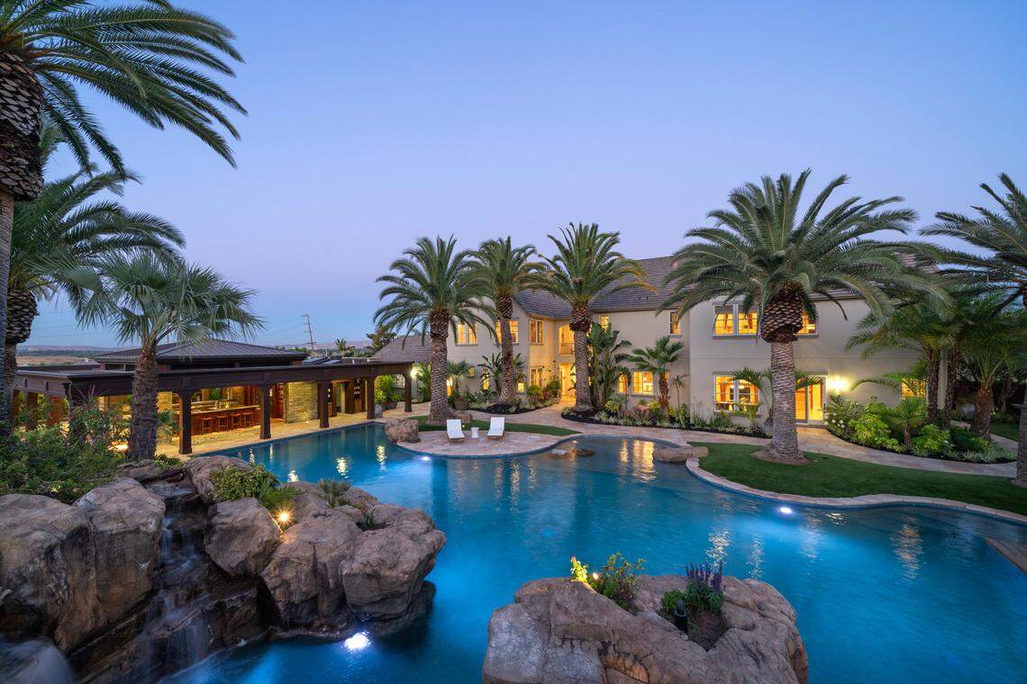 The resort-style backyard.