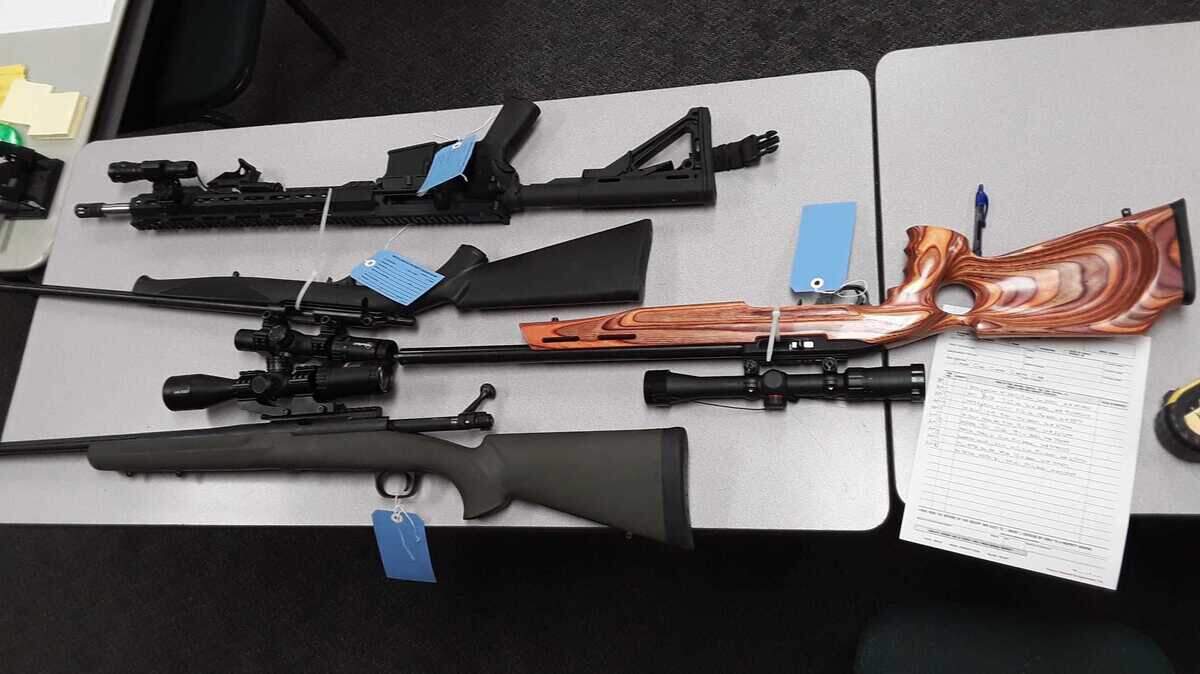 Amador County deputies seized multiple assault rifles Thursday morning after a dispute between neighbors led to a man pointing a gun at his neighbor's head, the sheriff's office said. 