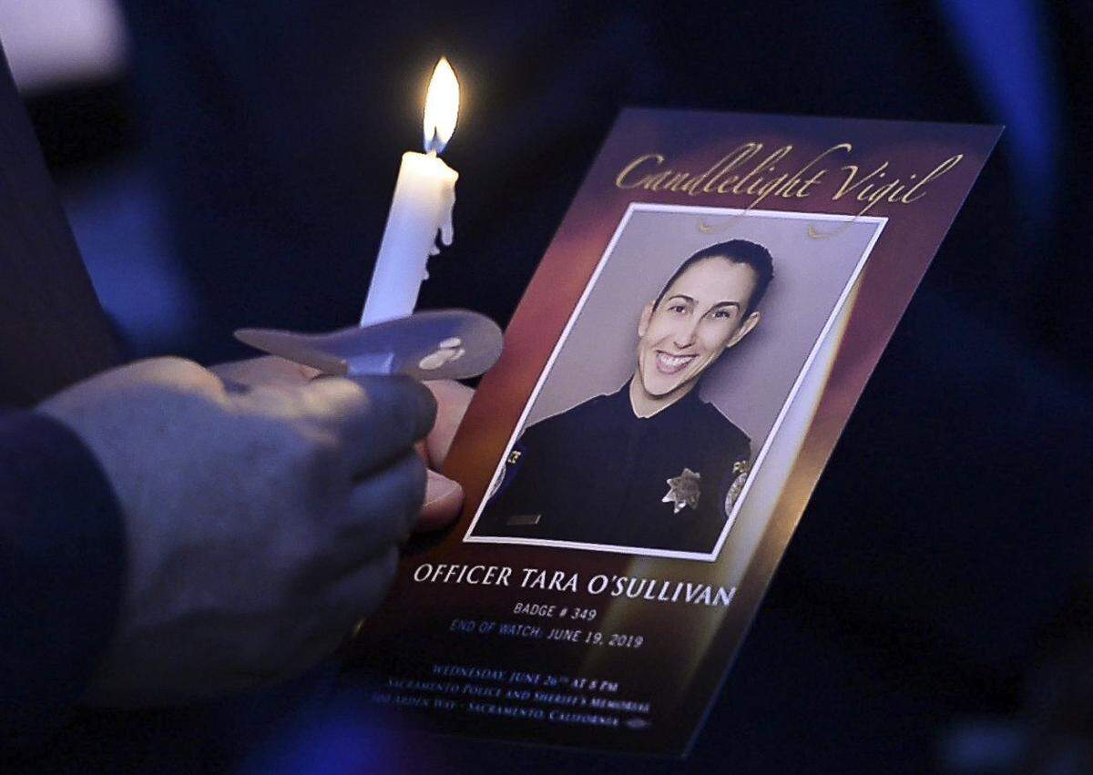 Hundreds of people attended Sacramento police Officer Tara O’Sullivan’s vigil on Wednesday, June 26, 2019, in Sacramento, California. O’Sullivan was fatally shot while responding to a domestic violence call.