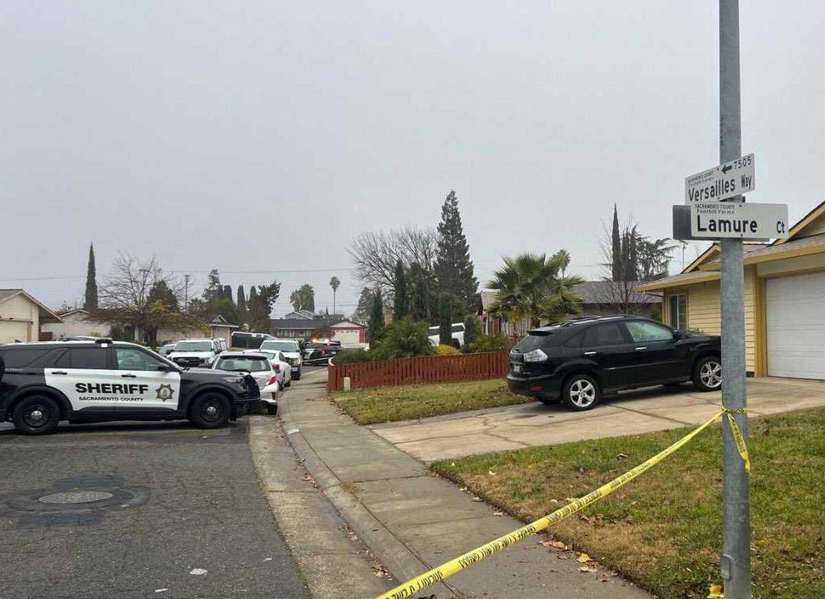 A homicide investigation was underway on Friday Dec. 20, 2024, in the death of a child at a home in the 7500 block of Versailles Way, just south of Antelope Road in Foothill Farms.