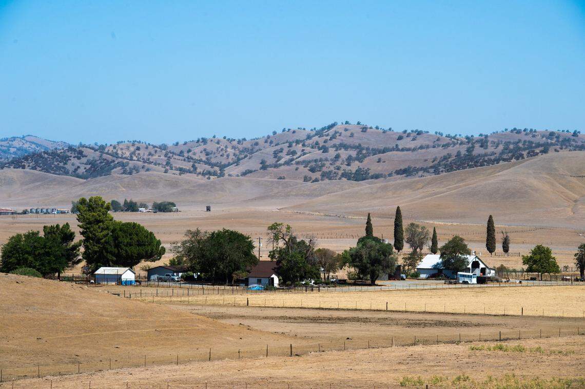 A ranch sits on the bottom of the planned Sites Reservoir on July 14. The valley that would be inundated holds the remnants the town of Sites. it’s now mostly populated by grazing cattle, along with a smattering of human occupants who would be compensated for their land.