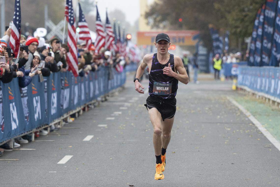 Joseph Whelan finishes second in the California International Marathon in Sacramento on Sunday, Dec. 7, 2025.