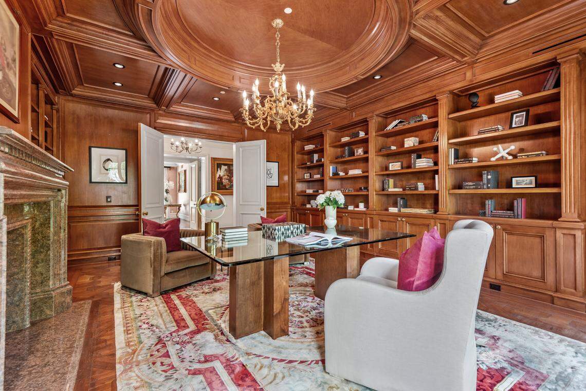 The mansion has the look and feel of European royalty both inside and out.