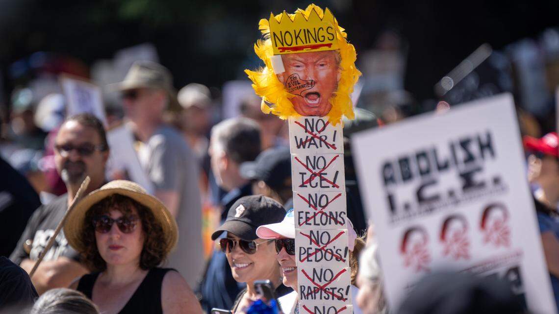 ‘No Kings’: Signs, flags, chants among anti-Trump displays in Sacramento region