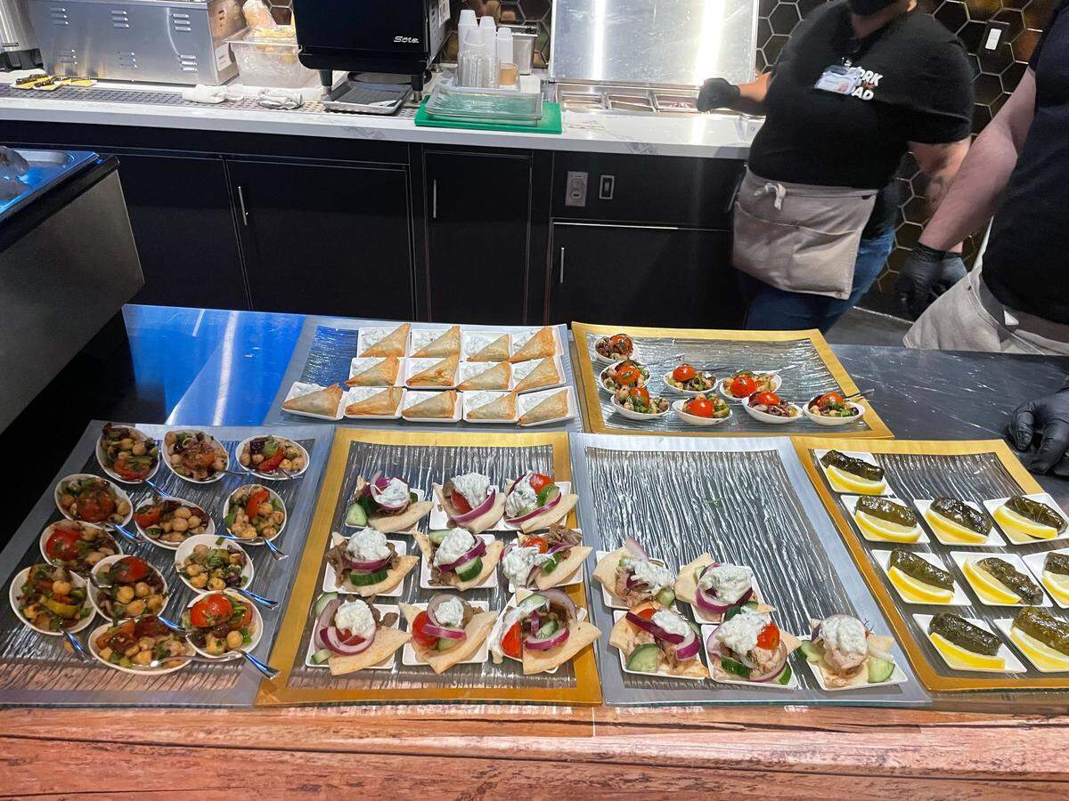 A spread of Sky River Casino’s Greek-inspired dishes, introduced Tuesday, Oct. 7 as part of the casino’s Fork on the Road dining concept. The food truck’s menu will change roughly once every 60 days, exploring various global cuisines.