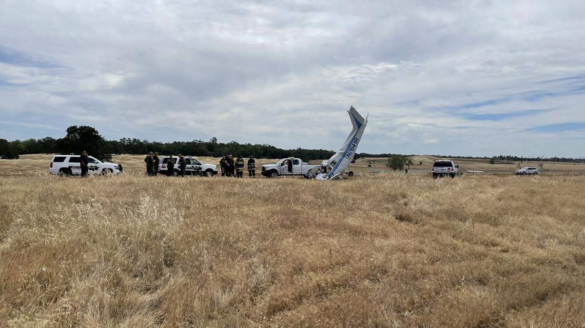 Two occupants were killed when a Beech 19A plane crashed at Oroville Municipal Airport in Oroville, California, on Thursday, June 2, 2022, Cal Fire said.