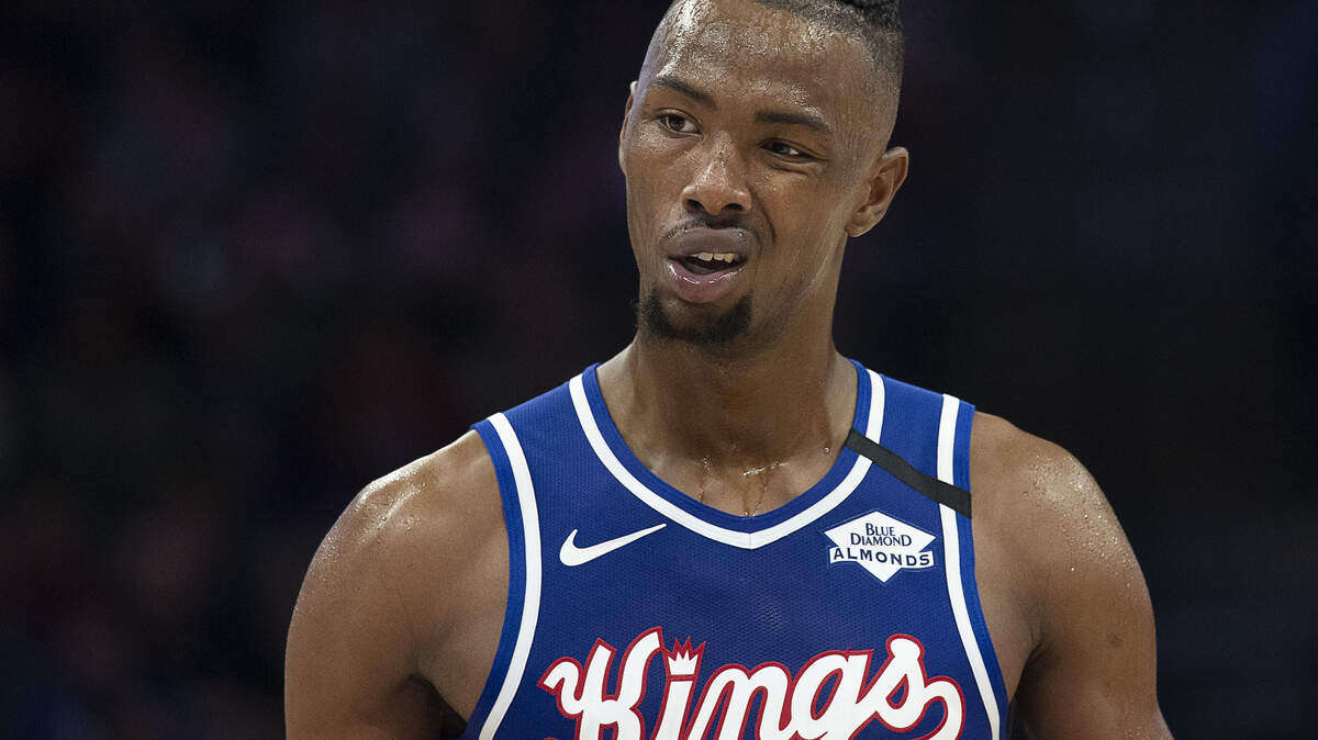 Sacramento Kings forward Harry Giles III reacts after a foul call last week. Giles has been playing well as the team makes a playoff push.