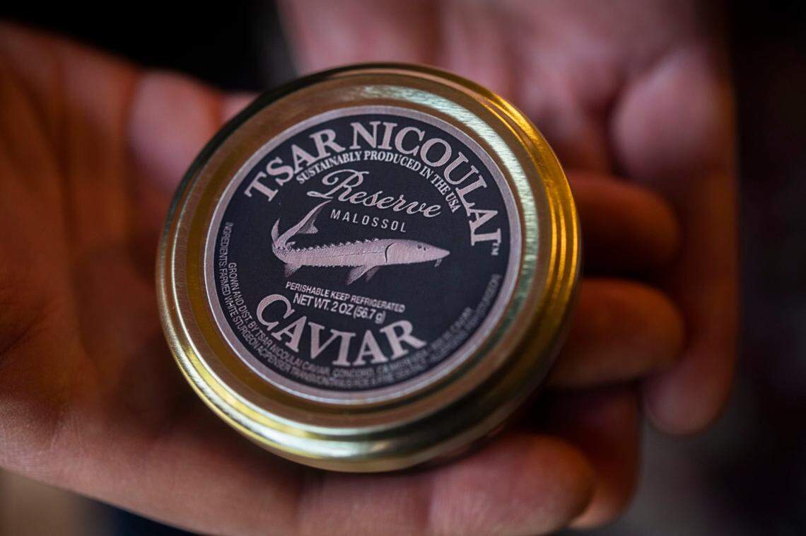 A half-ounce jar of Tsar Nicoulai’s reserve caviar costs $70 at the ranch’s web site, while this 2-ounce jar costs $250.
