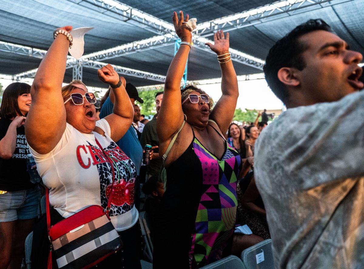 Fans dance as Ludacris performs at the California State Fair on Friday.