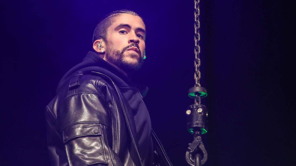Bad Bunny performs on the Coachella Stage at the Coachella Valley Music and Arts Festival at the Empire Polo Club in Indio, Calif., Friday, April 21, 2023.