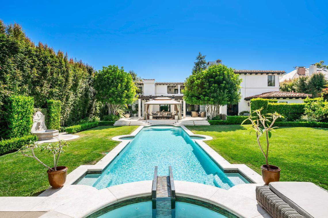 The pool is part of the timeless elegance of the Beverly Hills, California, home.