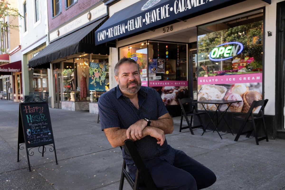 Owner Rick Rummelhart sits outside Sawyer’s Sweet Spot in Woodland on Aug. 26.. The candy store is a shrine in memory his son, Sawyer, who died from Burkett’s lymphoma in 2015. Rummelhart said he plans to sell the Woodland location and focus on their Yuba City store.