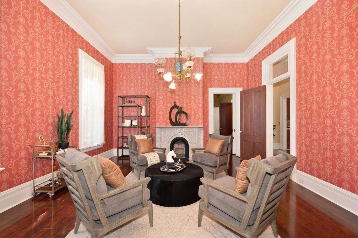 The second of two connecting parlors inside Folsom’s Hyman House.