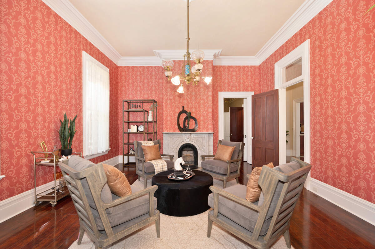 The second of two connecting parlors inside Folsom’s Hyman House.