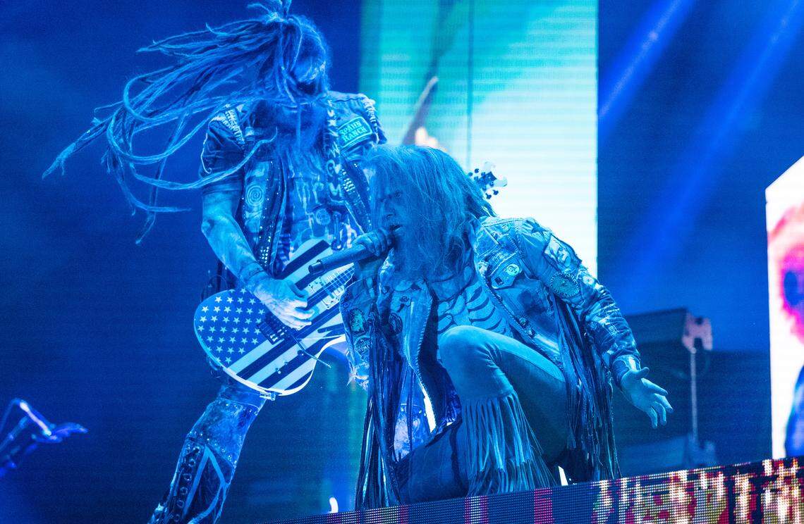 Rob Zombie performs during the Aftershock festival on Sunday, Oct. 5, 2025, in Sacramento’s Discovery Park.