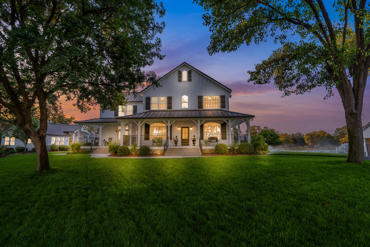 The Southern farmhouse-style home near Lincoln spans nearly 5,000 square feet with six bedrooms.