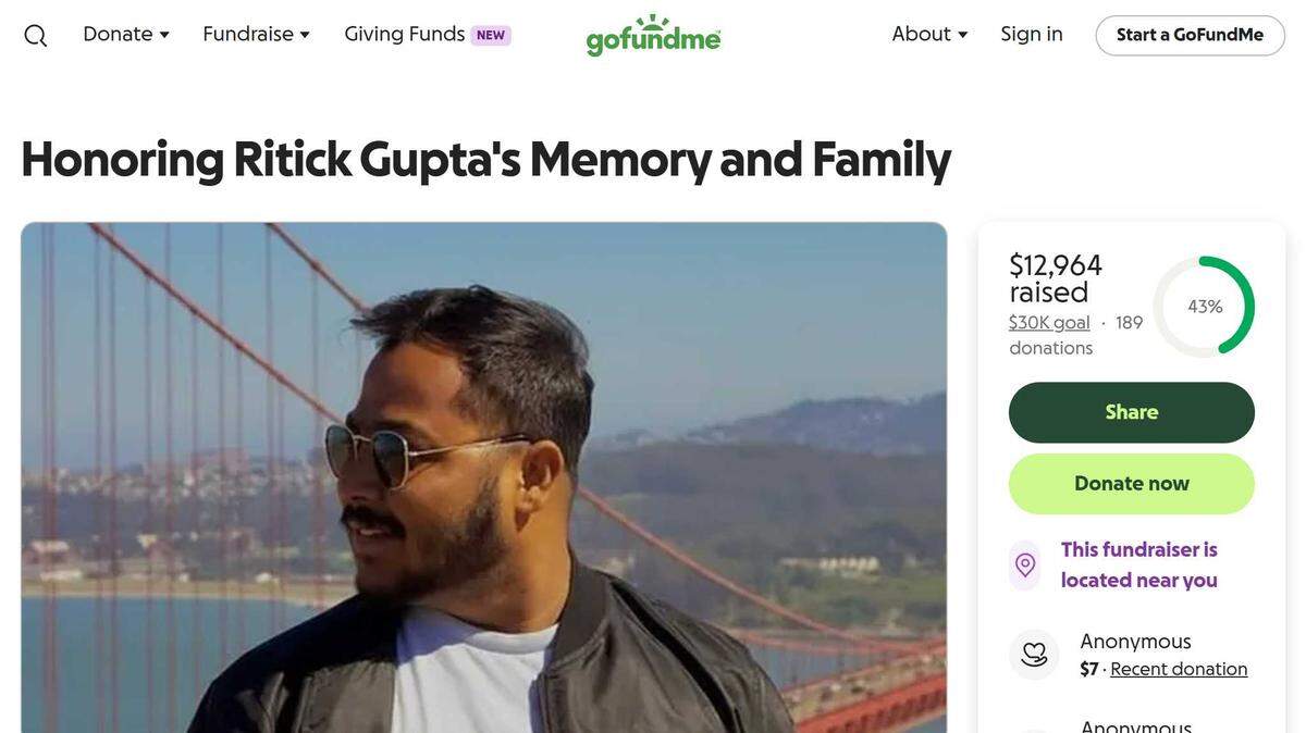 Rittick Kumar Gupta, 21, pictured in a GoFundMe fundraiser started by two friends on Tuesday. Gupta was struck and killed by a light rail train in midtown Sacramento while he was riding an electric scooter.