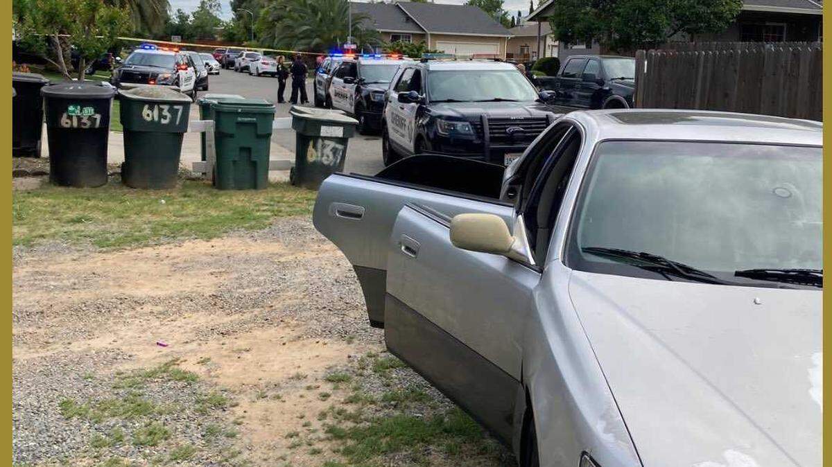 Four people suspected in an armed robbery at a Roseville CVS were apprehended Thursday afternoon April 25, 2024 after a vehicle chase ended near Dade Way in south Sacramento, California.