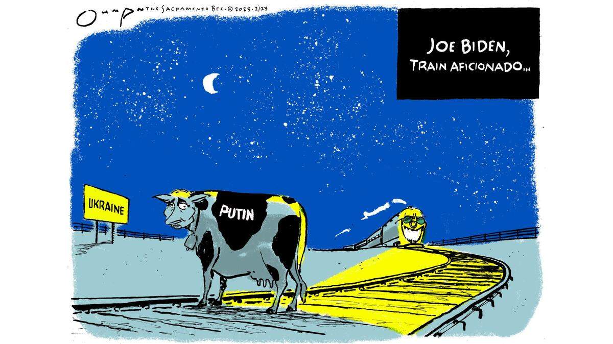 President Joe Biden secretly travels to Kyiv by train under cover of darkness.