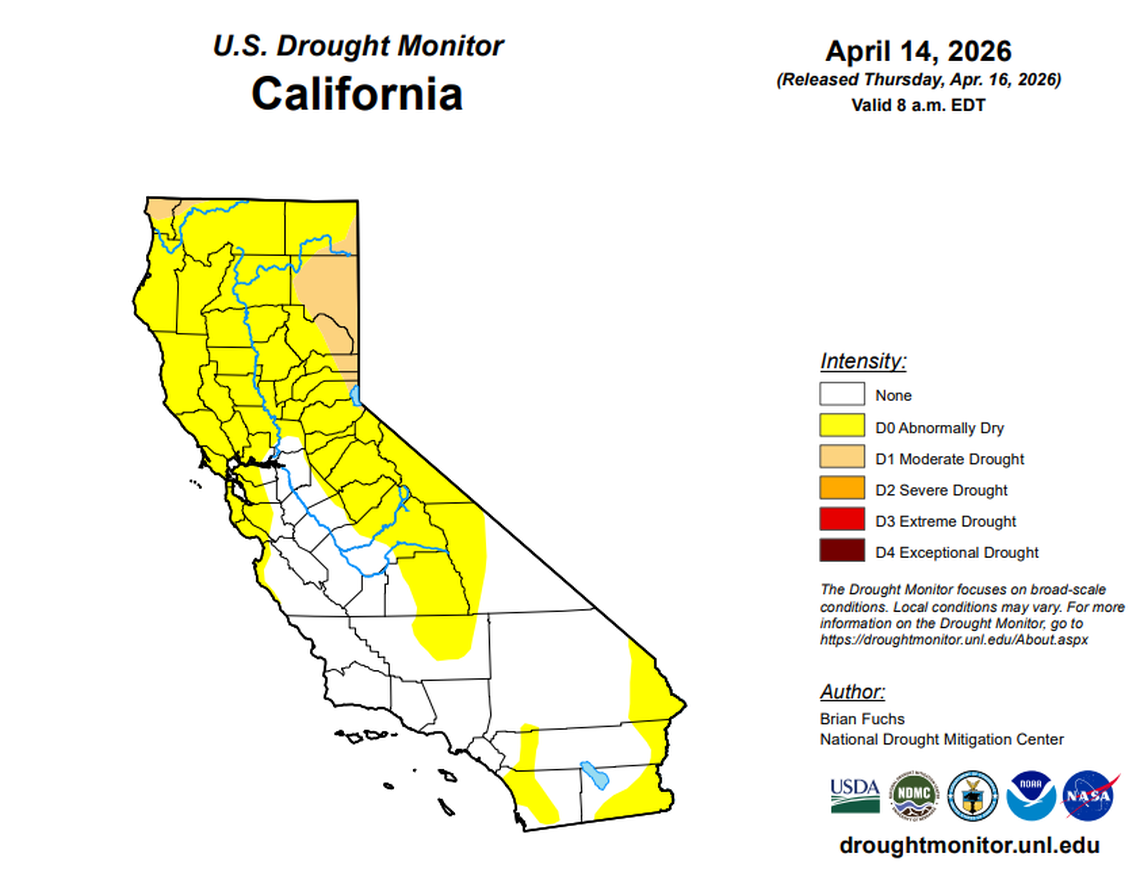 As of Thursday, the federal Drought Monitor reported that only about 44% of the state showed no dry conditions.