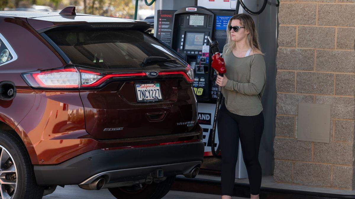 A customer prepares to fill up Monday, March 14, 2022, at the Costco in Elk Grove, where regular gasoline is $5.19. The average price in Sacramento County on Monday was $5.65, according to AAA.